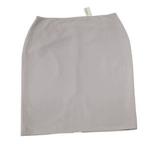 St‎ John Skirt Size 16 Light Grey Pencil Skirt Knee Length Zipper Made in USA